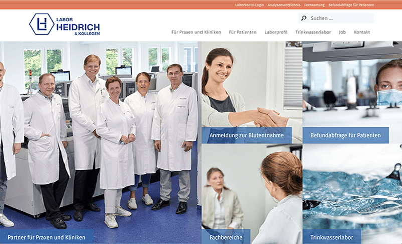 Rückemänner Webdesign Referenz Screenshot Labor Heidrich & Kollegen